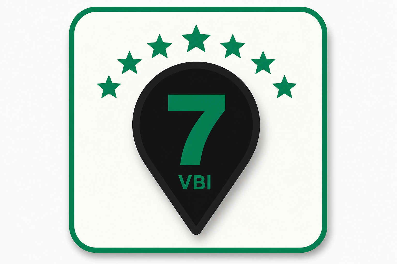 VBI Seven-Star pin next to your Google Maps listing — paid View Buy It listing, not a Google review