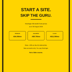 Start a site, skip the guru — Hostinger first-site deals